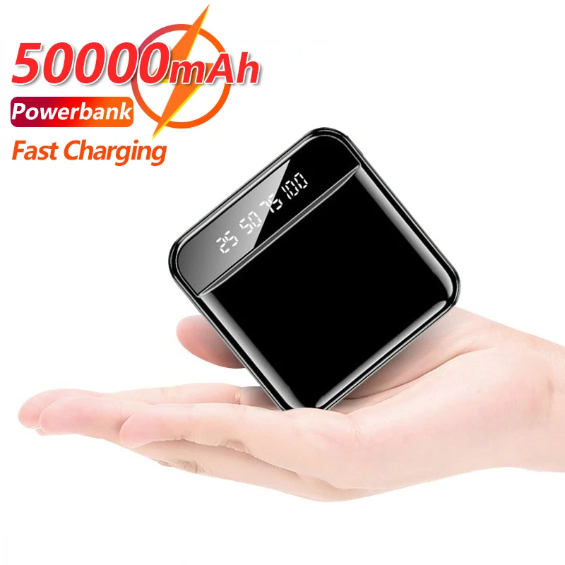 

Портативный внешний мини-аккумулятор с 2-мя USB-портами, 50000 мАч