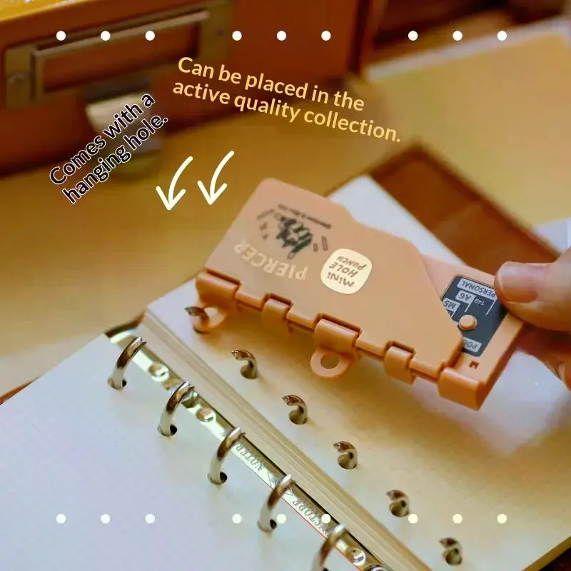 1Pcs 루스 리프 노트북 M5/A7 휴대용 바인더 펀칭기 3홀 4mm 카드 홀 펀치 사무용품