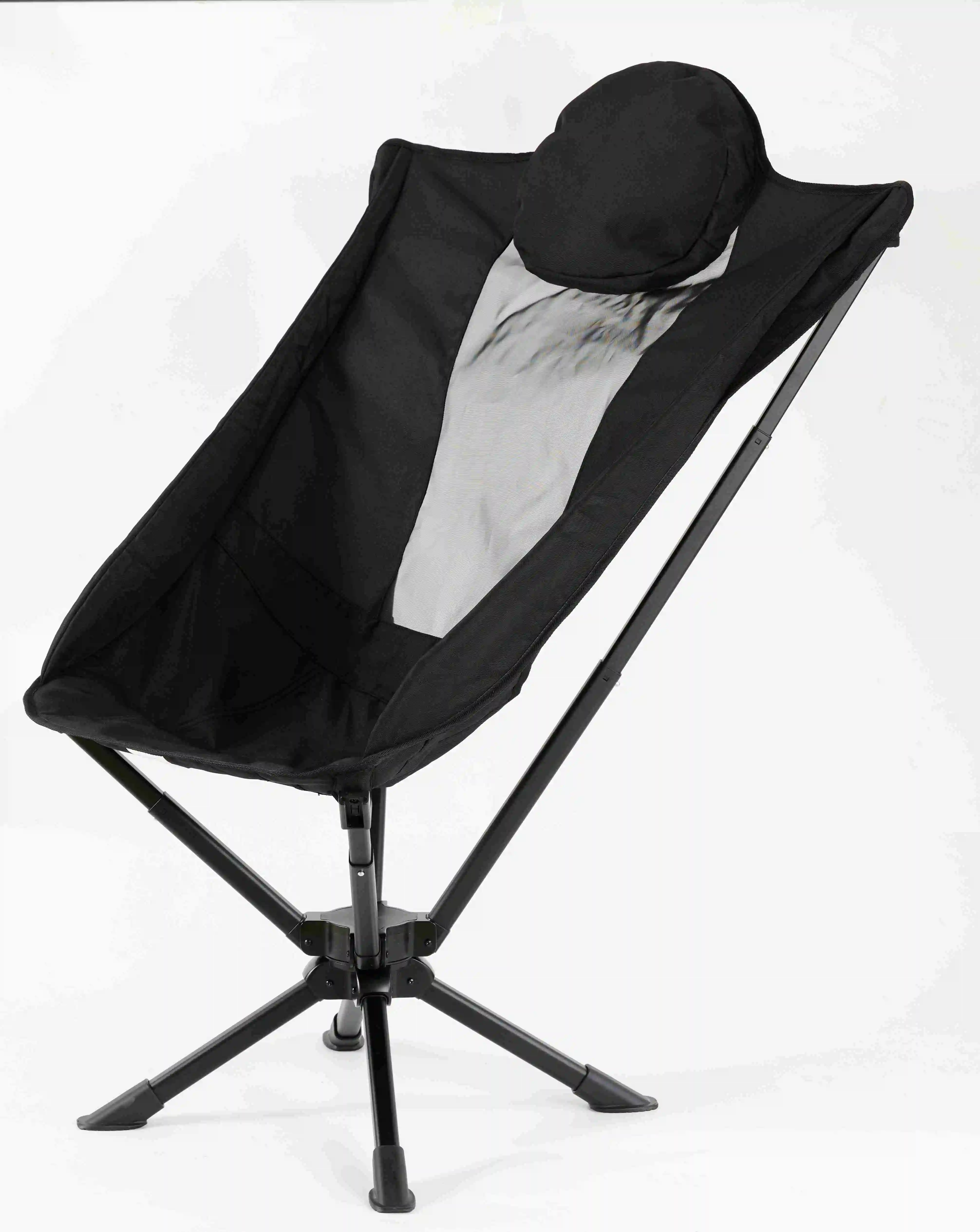 Portable Camping Folding Chairs, Lightweight Aluminum 360 Degree Swivel Rotating Chair, Modern Moon Chairs for Outdoor