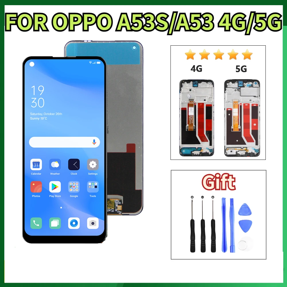 

Дисплей A53S 4G для Oppo A53 4G CPH2127, ЖК-дисплей с рамкой для Oppo A53