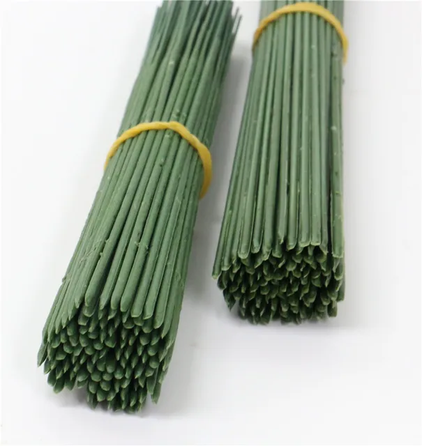 Tige de fleur en fer plaqué plastique, 50/200/500 pièces, pour hortensia artificielle Rose, tige de bâton de tête de fleur de 6.69 pouces, accessoire de décoration de mariage 6