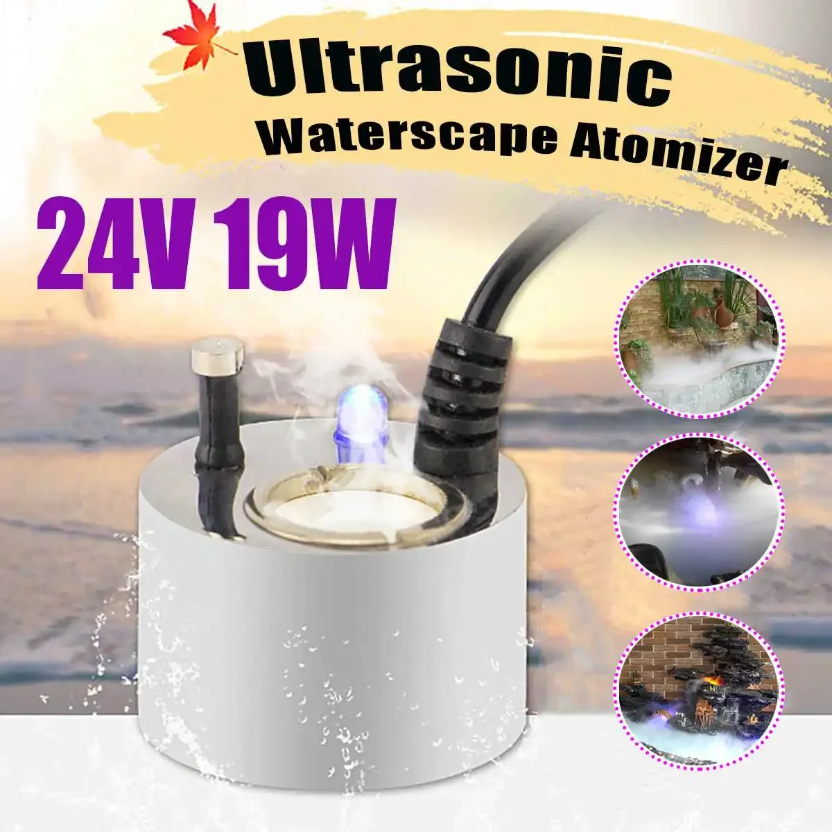 Description Picture 5 of item36mm Ultrasonic Humidifier Air Mist Maker Fogger LED Light Water Fountain Pond Atomizer Head Air Humidifier Nebulizer Vaporizer