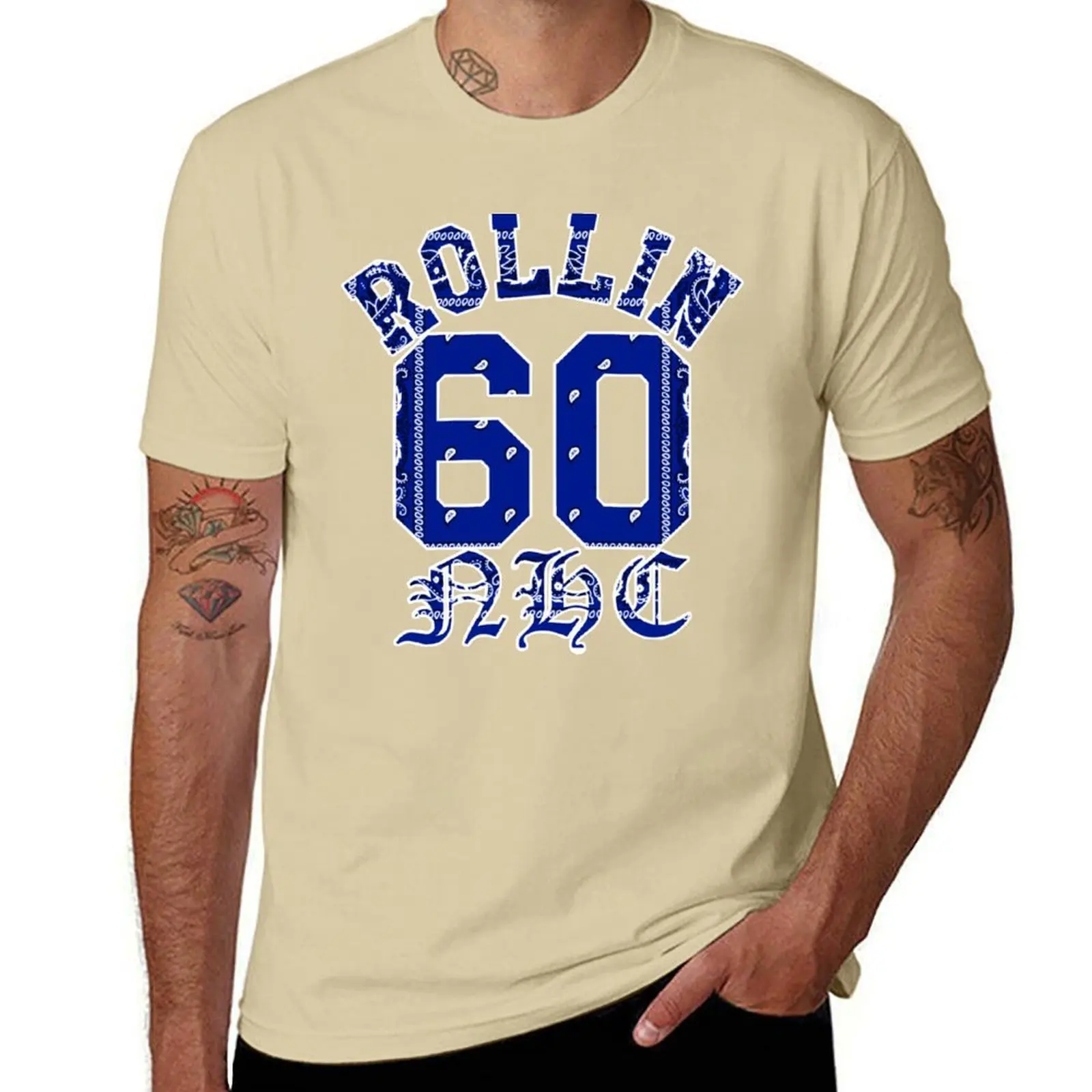 Rollin 60 NHC Neighborhood Crips Blue Bandana T-Shirt boys