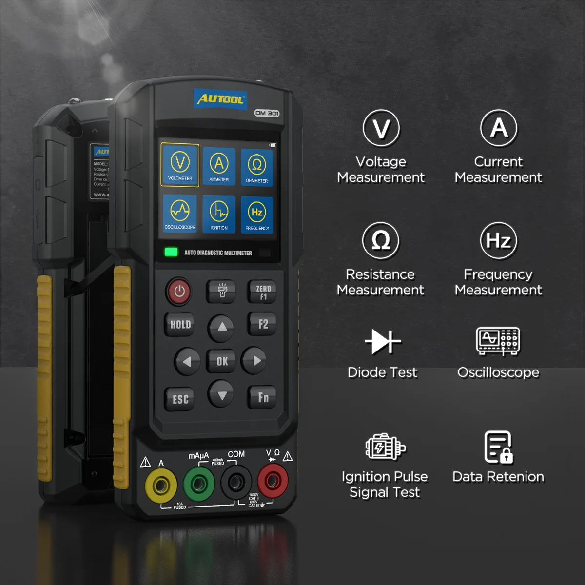 AUTOOL DM301 Scanner automobilistico strumento diagnostico per auto multimetro automobilistico segnale analogico accensione segnale di impulso Test con K/CAN - immagine 4
