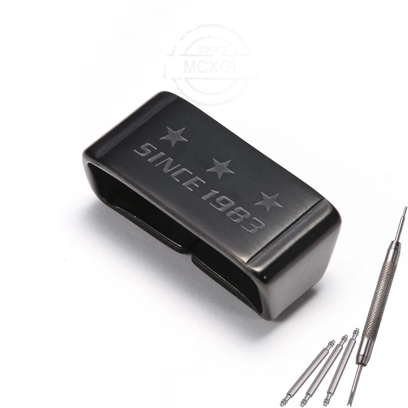 Stainless Steel Watch Band Strap Holder Loop and Bezel Buckle