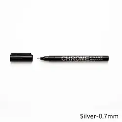 Electroplating Chrome Mirror Silver Waterproof Paint Pen for Metal Repair and Craftwork (0.7mm - Silver)