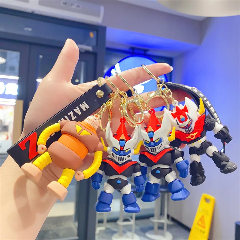 Anime Mazinger Z Keychain Cartoon Doll Keyring Ornament Robot Grendizer Key Chain Car Pendant Kids Birthday Gifts key chain
