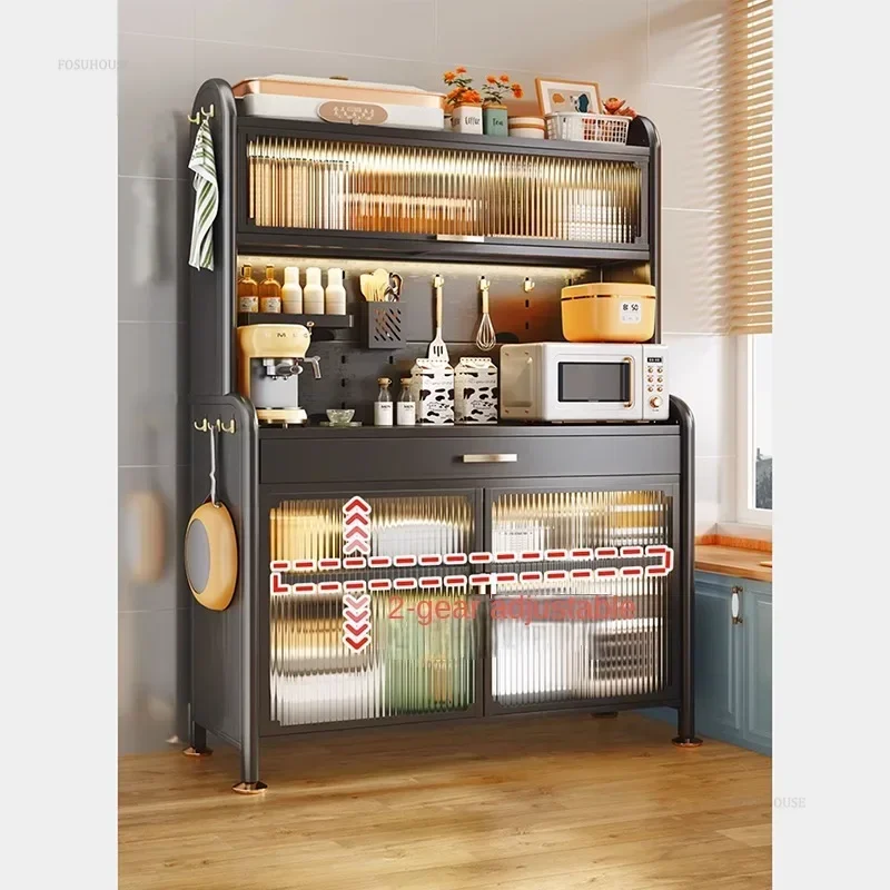 Carbon Steel Simple Cabinet for Restaurant Multi-layer Hanging Design Kitchen Cabinets Modern Creative Sideboard for Living Room