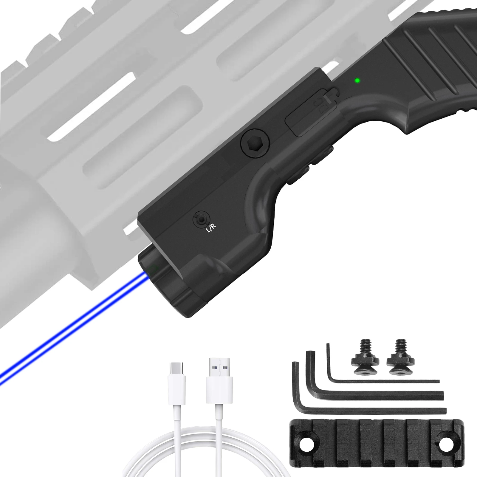 11/mo - Finance MLOK Red/Green/Blue Laser Sight With 1000 Lumens Tactical Flashlight
