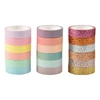 6 Rolls Glitter Washi Tapes Scrapbook Washitape Festival Macaron Color Decorative Adhesive Tape Journal Supplies Washi Tape Set 2