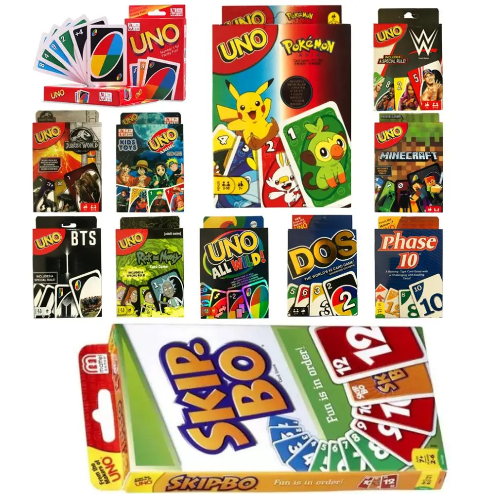 UNO FLIP! Pokemon Board Game Anime Cartoon Pikachu Figure Pattern Family Funny Entertainment uno Cards Games Christmas Gifts