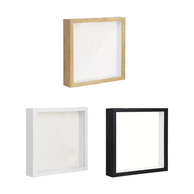 Shadow Box 8x8 Picture Frame with Deep Wooden Display Case for