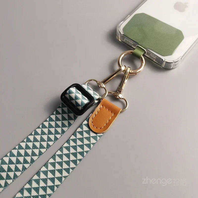 Triangular Plaid Anti-Loss Mobile Phone Crossbody Lanyard