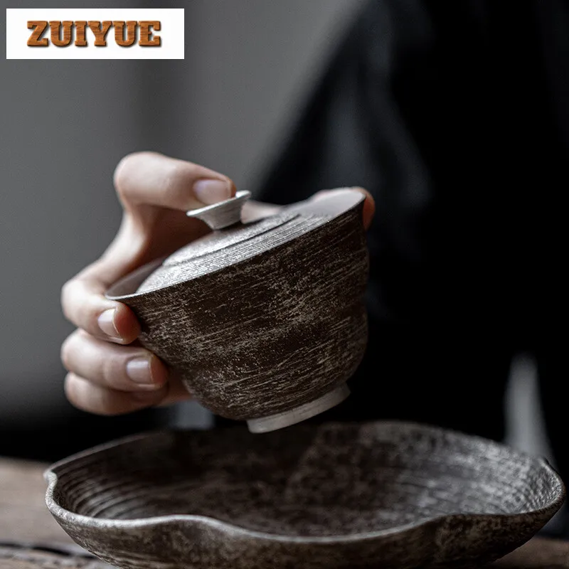 150ml Handmade Gilt Silver Cover Bowl Household Anti Scald Gourd Gaiwan Creative Tea Tureen Tea Maker Ceremony Collection