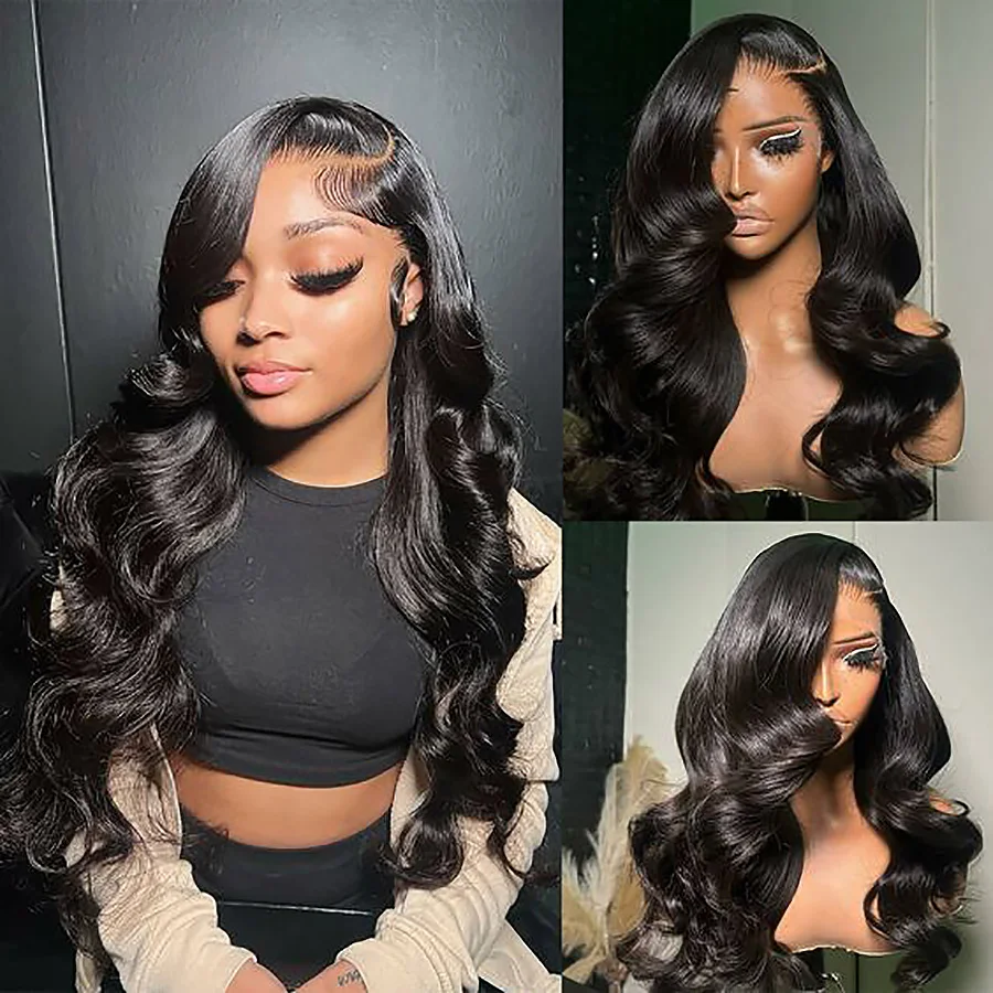 250% Density Body Wave Human Hair Wigs 13X4 Lace Front Human Hair Wig Pre Plucked Bleached Knots Wigs Human Hair 4