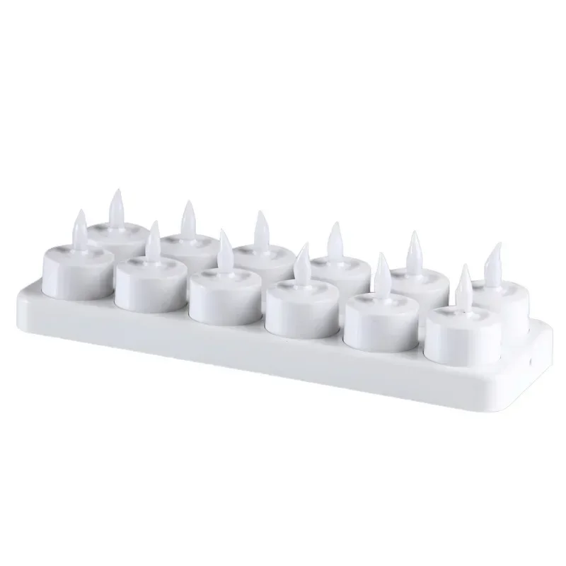 12pcs újratölthető ledes Gyertya flameless tealight Elektromos Gyertya Villanyégő waxless számára Valentin haza esküvői Karácsony Plató Vacsora dekor