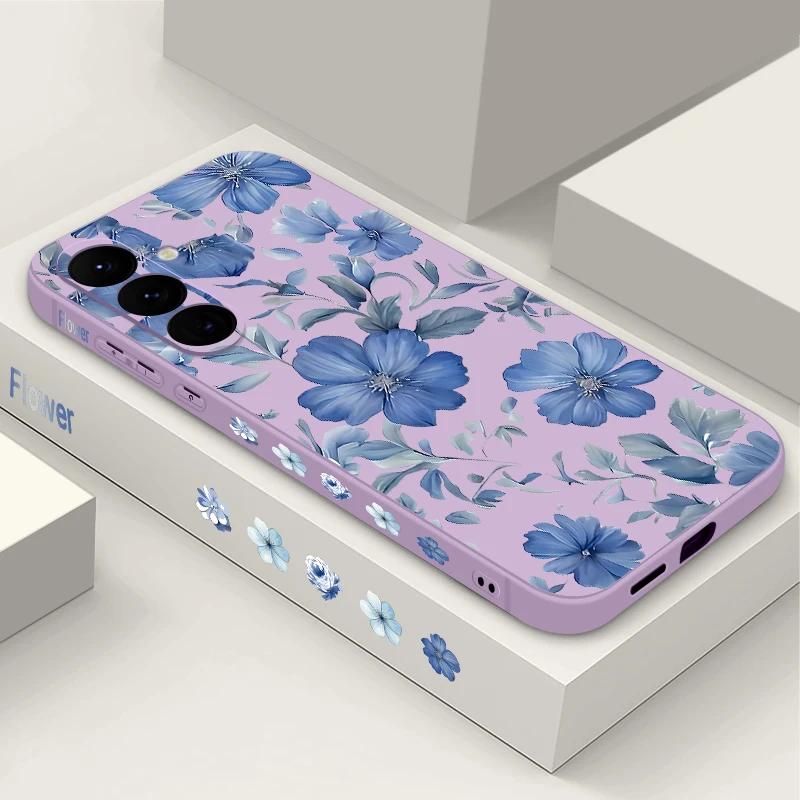 Floral Pattern Soft Phone Case - Elegant Flower Design Protective Cover
