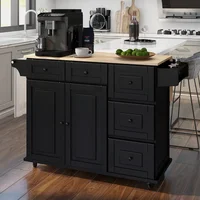 Kitchen Island with Drop Leaf Storage - Image 3