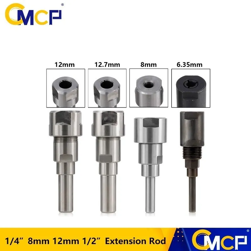 CMCP Router Bit 1/4" 8mm 12mm 1/2" Shank Collet Extension For Engraving