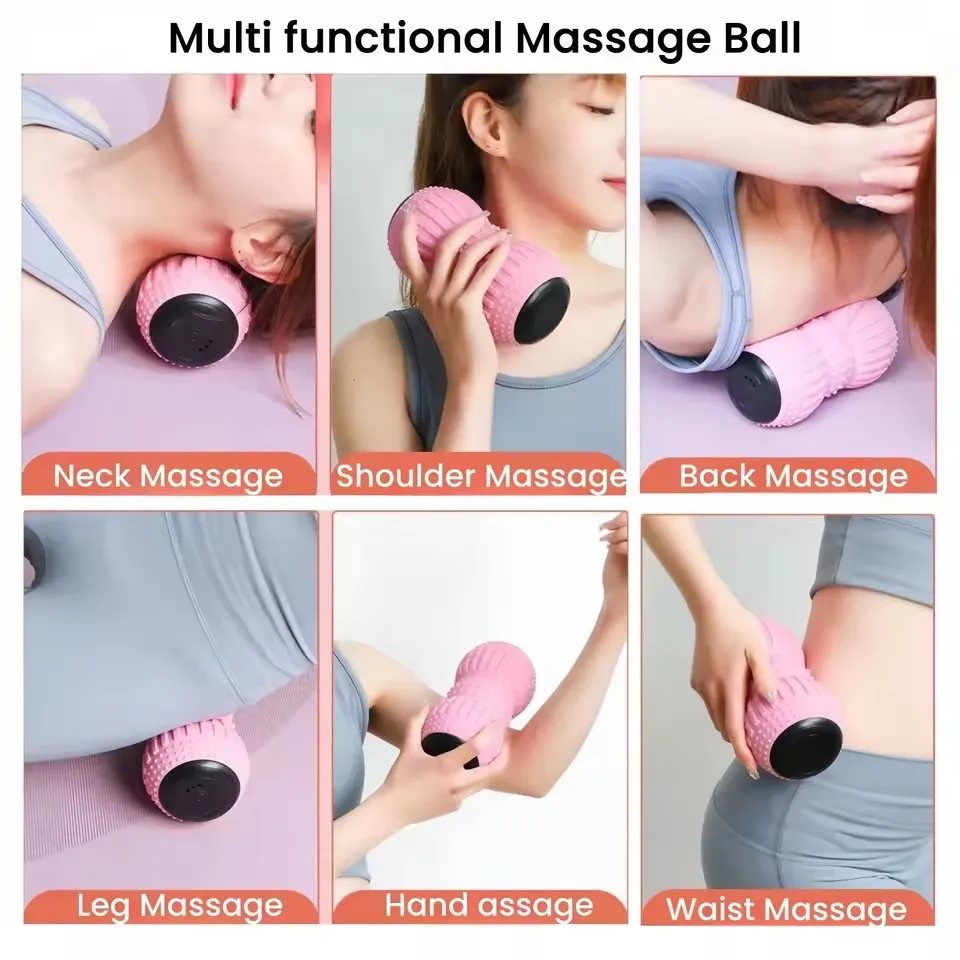 New Yoga Fascia Ball Electric Peanut Ball USB Charging Massage Leg Muscle Relaxer Shoulder Neck Lumbar Muscle Relaxation