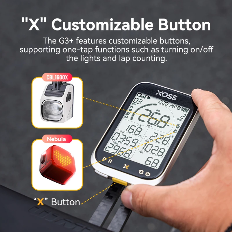 Compteur Vélo XOSS G+ GPS – ANT+ Bluetooth – Étanche IPX7