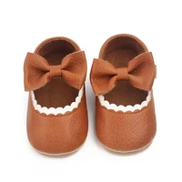 Baby Mary Jane Shoes for Toddler 0-18M Outdoor Prewalking Shoes Non-slip Sole Cute Bowknot Shoes 5