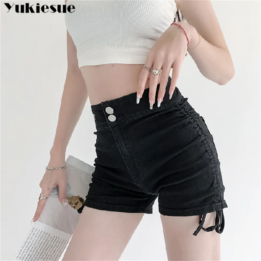 

harajuku high waist sexy casual jean shorts women's summer denim Shorts for women Woman lace up jeans short woman hot pants
