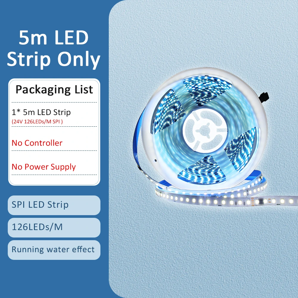 ตัวเลือกสินค้า LED ริบบิ้น 24V ยาว 10-20 เมตร ควบคุมผ่านแอป แสงน้ำไหล เทคนิคตกแต่งไฟ
