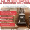 Stove Company Rustic 900 Square Foot Clean Cast Iron Log Burning Wood Stove Reaching Up 54000 BTUswith Cool Touch Safety Handle 2