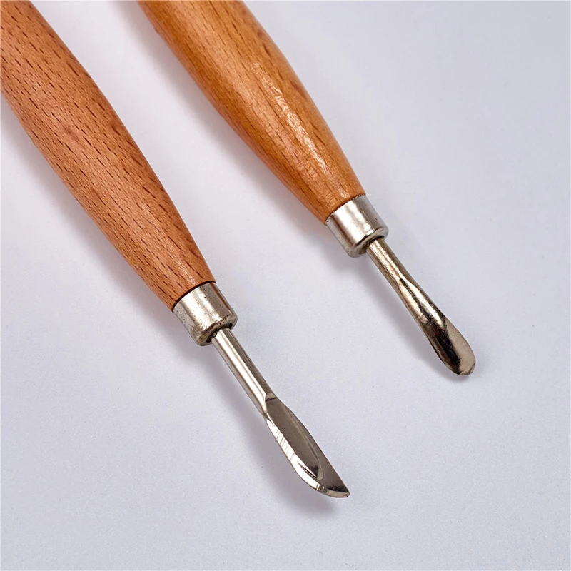 2pcs Leather Craft Tool Set Stylus Carving Tool Embossing Blade Press Design