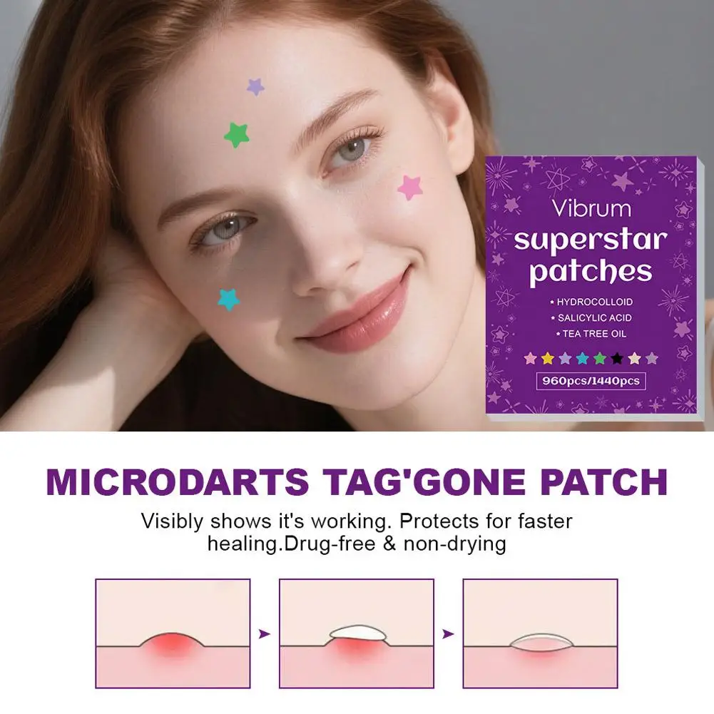 960/1440pcs Hydrocolloid Star Pimple Patches Invisible Acne Patch   Effective Removal Pimple Acne Cover Sticker  Skin Care Tools