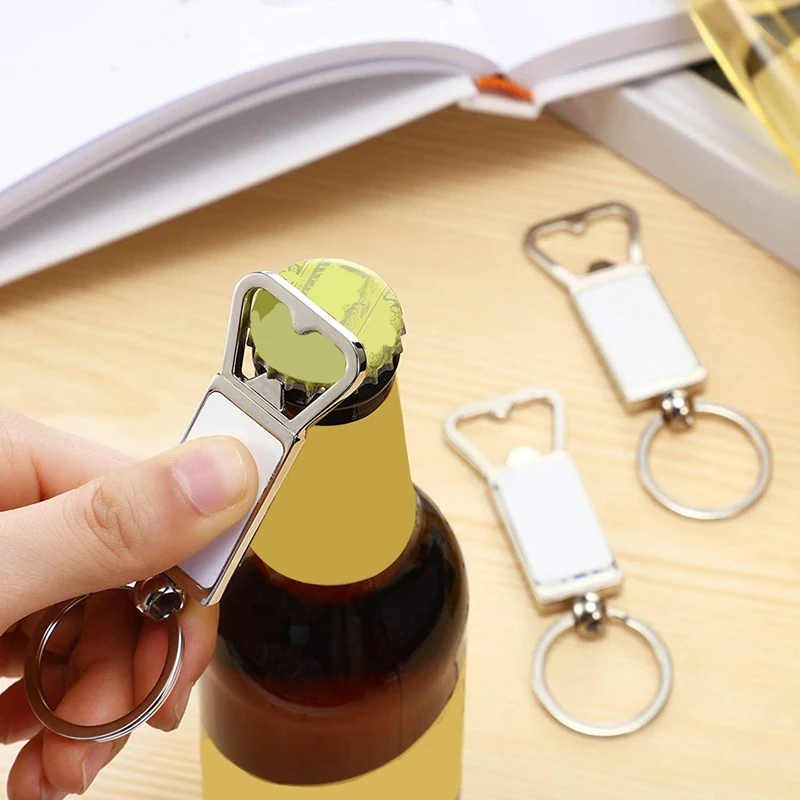 Sublimation Bottle Opener Blanks Key Ring Aluminum Heat Transfer Keychain  Bottle Openers - Key Chains - AliExpress