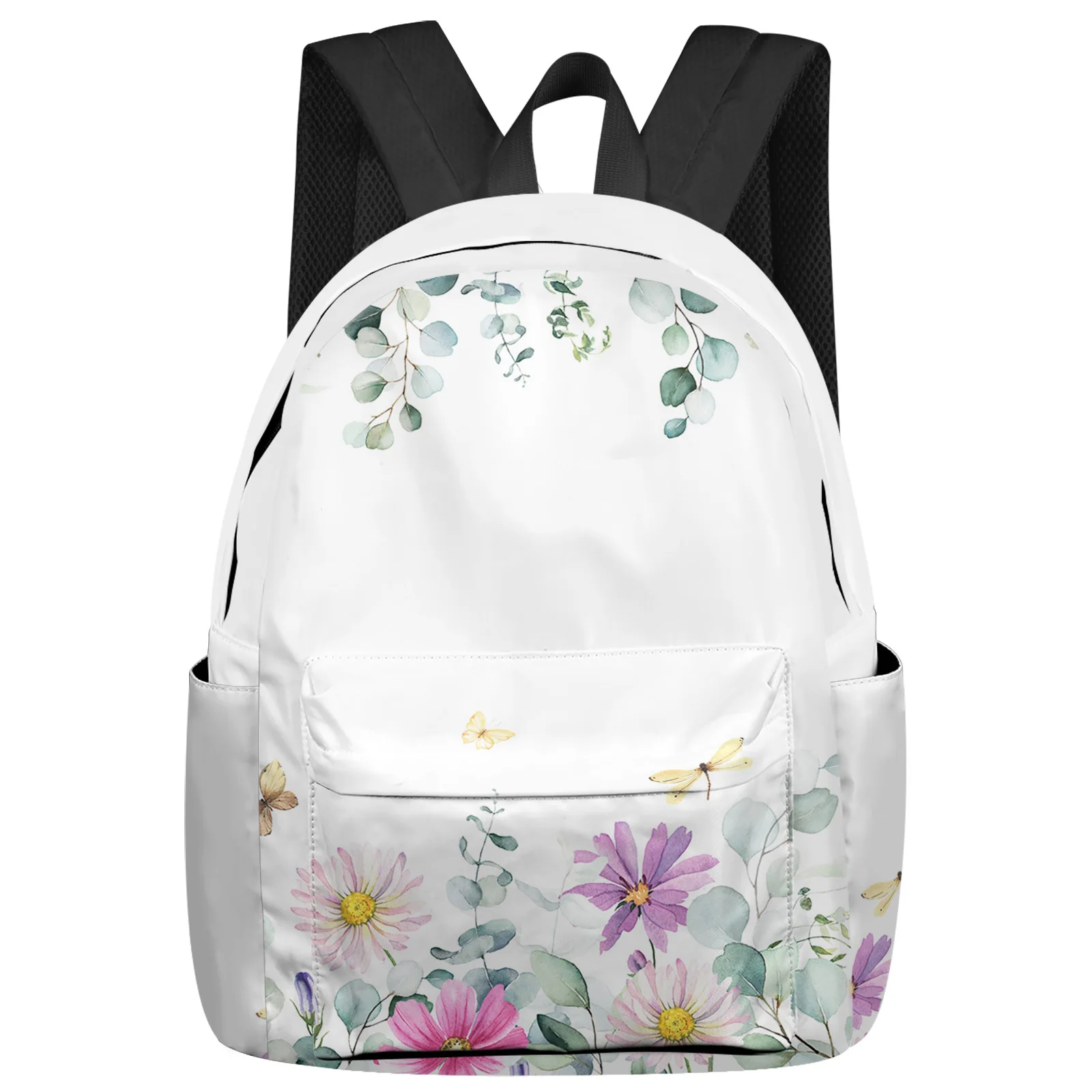 

Idyllic Wildflower Leaves Backpack Teenagers Student School Bags Laptop Bag Women's Casual Travel Backpack