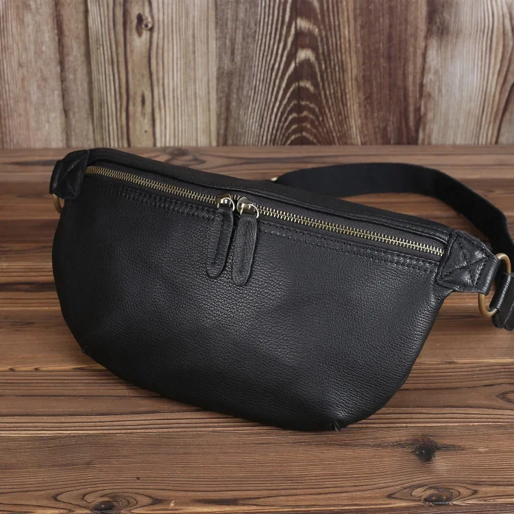 Leather Waist Bag Summer Outdoor Walking Bag