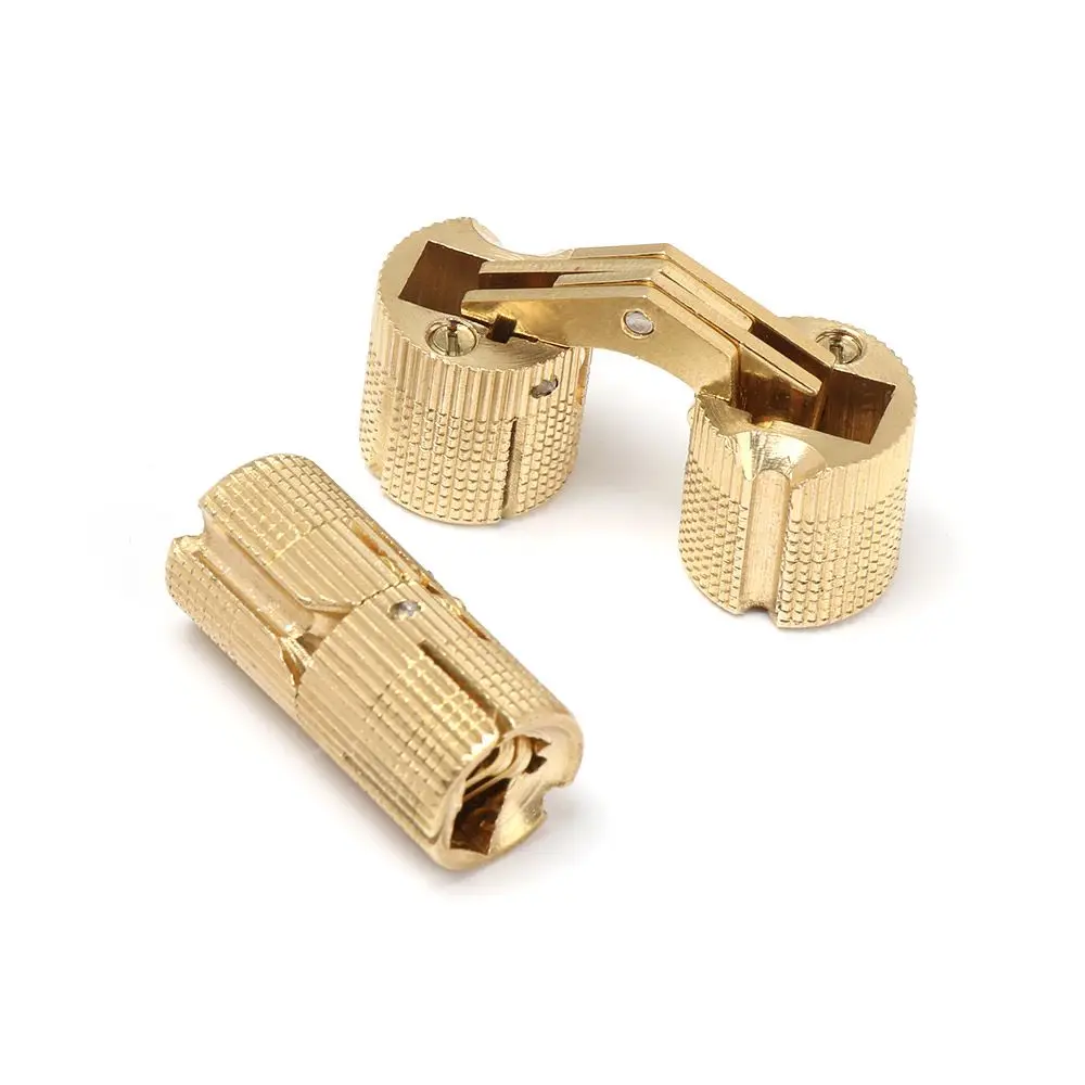Door Hinges Brass Furniture Hinges 8-18mm Cylindrical Hidden Cabinet Invisible Hinges for Hardware Gift Box 8mm/10mm/12mm/14mm/16mm/18mm