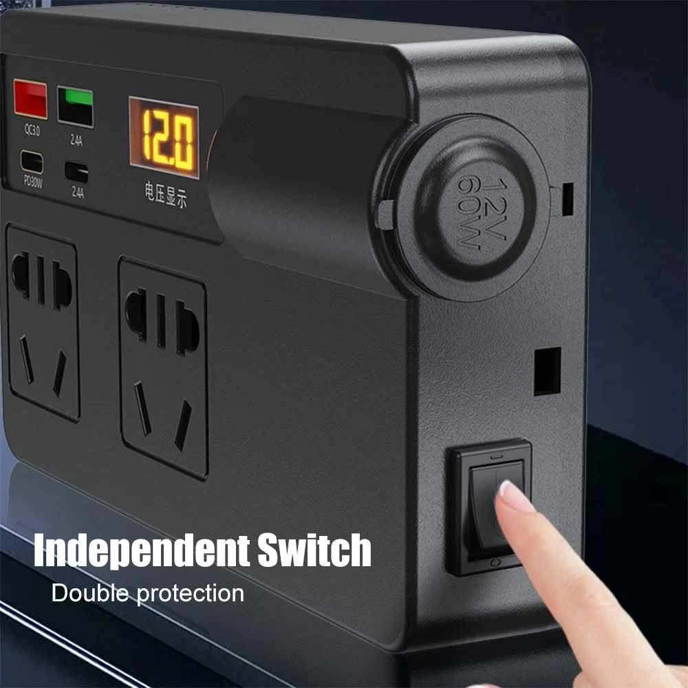 Car mounted power inverter 12v24v to 220v multifunctional conversion suitable for small and large trucks car inverter