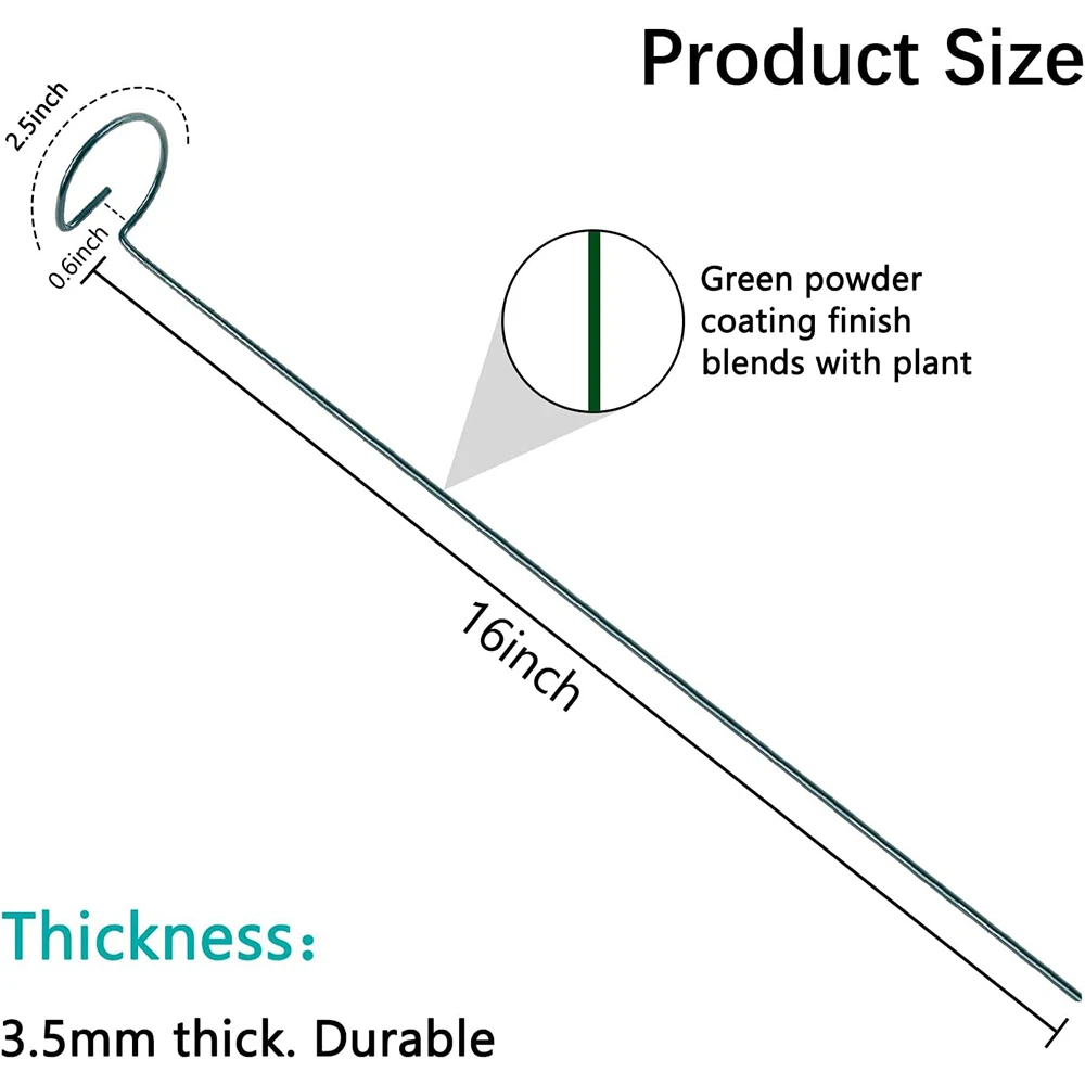 Plant Support Stakes Metal Single Stemmed Flower Support Hoops Garden Prop Amaryllis Orchid Lily Peony Tomatoes 16 Inch
