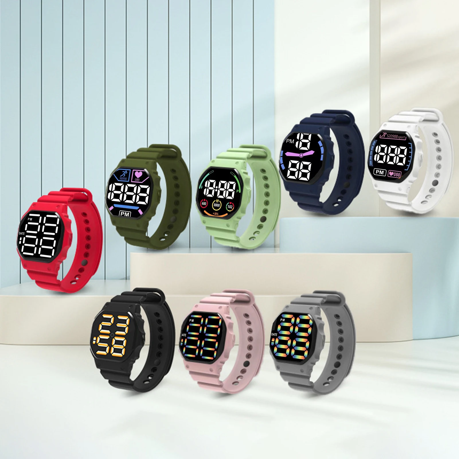 

C5 Electronic Watch for Children Boys Girls Glowing LED Digital Watches Casual Student Luminous Sports Watches for Student
