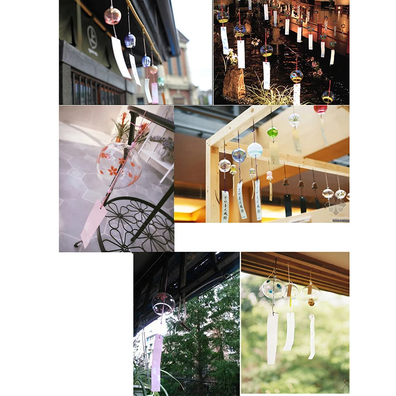 Description Picture 3 of itemJapanese Wind Bell Handmade Wind Chimes Garden Decoration Outdoor Glass Furin Wall Hanging Home Office Decor Room Pendant Craft