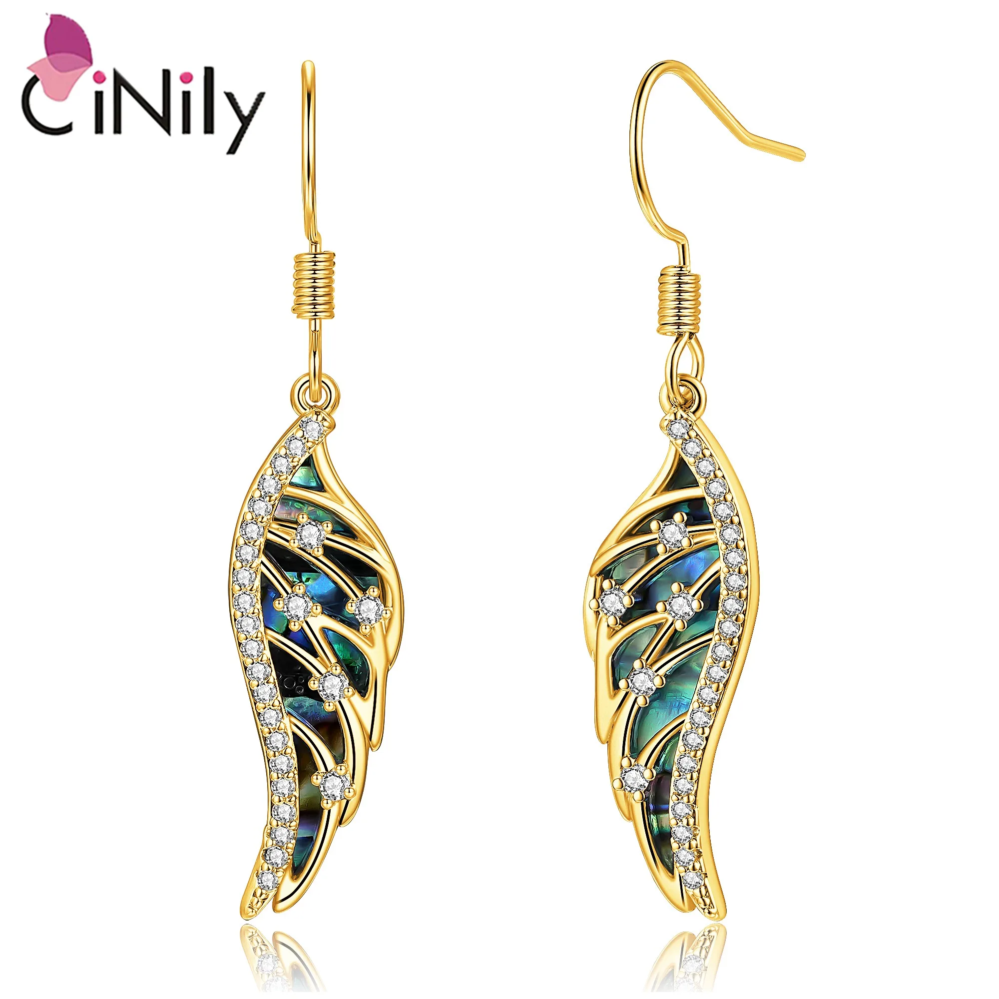 CiNilyAbaloneShellEarringswithCubicZirconiaYellowGoldPlatedWingShapedDropDangleEarringforWomenJewelryGifts-AliExpress36