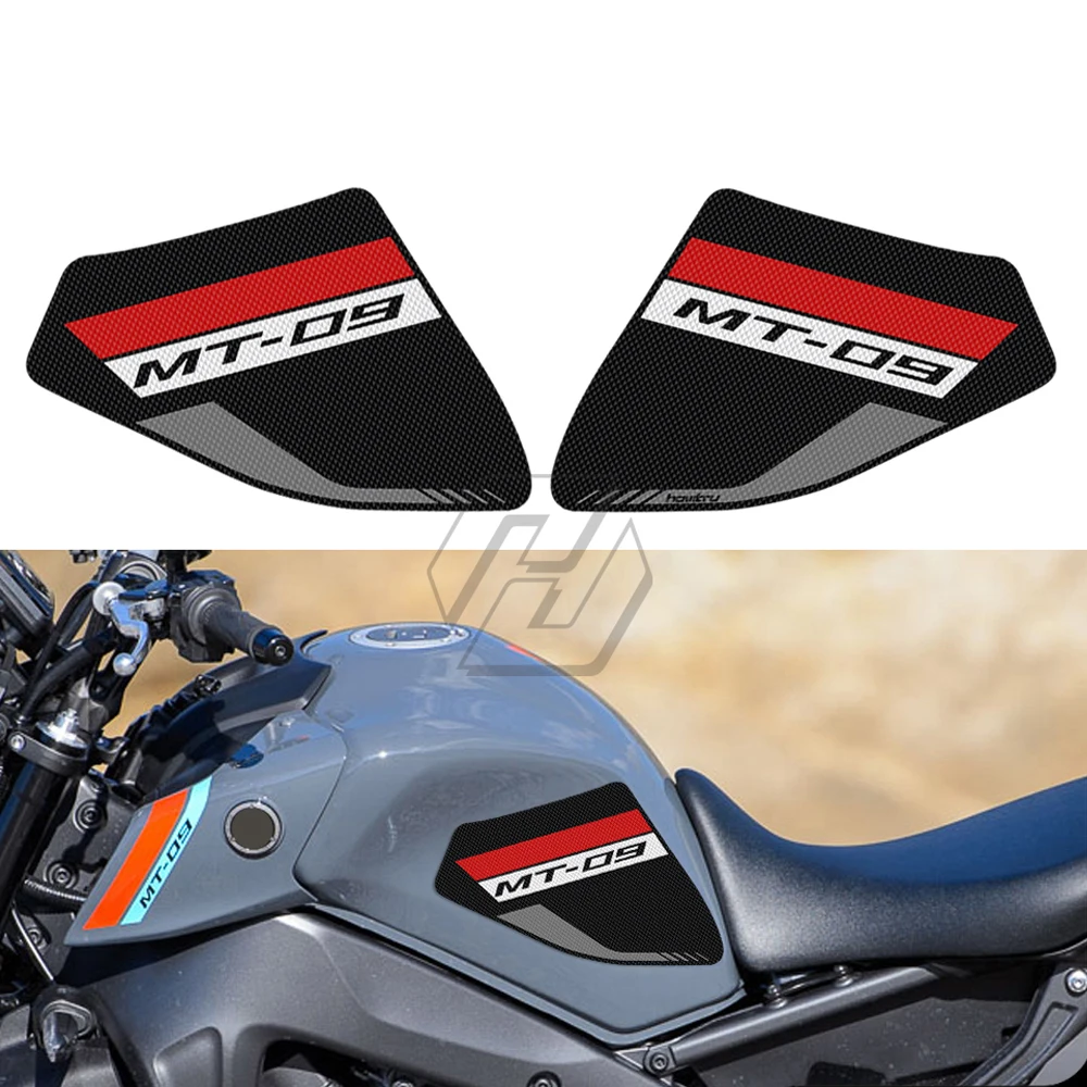 Motorcycle Tank Pad Protector Sticker Decal Anti-slip Gas Knee Grip Tank Traction Pad Side For Yamaha MT-09 2021-2022
