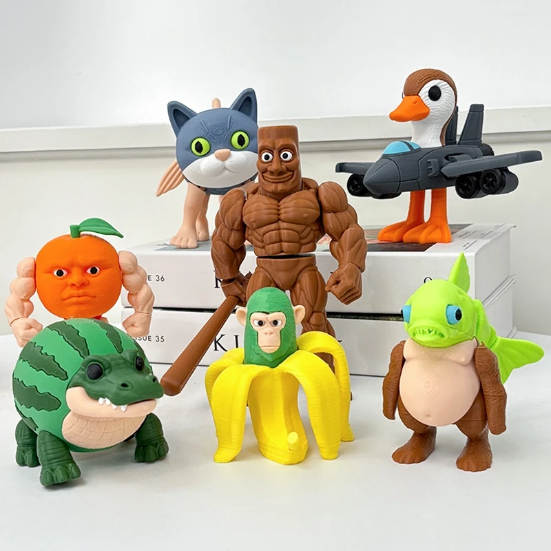 Tralalero Tralala Toys 5.9" TUNG TUNG TUNG SAHUR AI Italian Animals Tralalero Figures Wooden Stick Man Doll Italian Brainrot Figure Non Movable Action