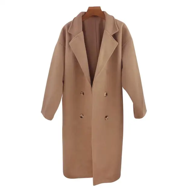 Giacca Donna Oversize Doppiopetto Elegante - Lunga Con Tasche Per Ufficio E Lavoro - Foto 10