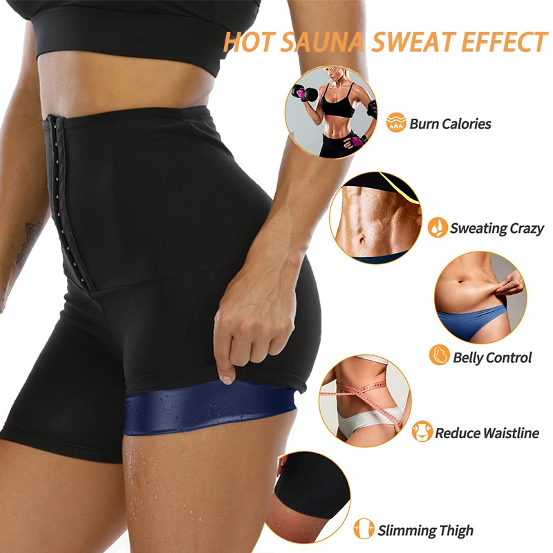 Sauna Sweat Short Pants Suits for Women High Waist Slimming Shorts Compression Thermo Neoprene Workout Body Shaper Thighs Pants