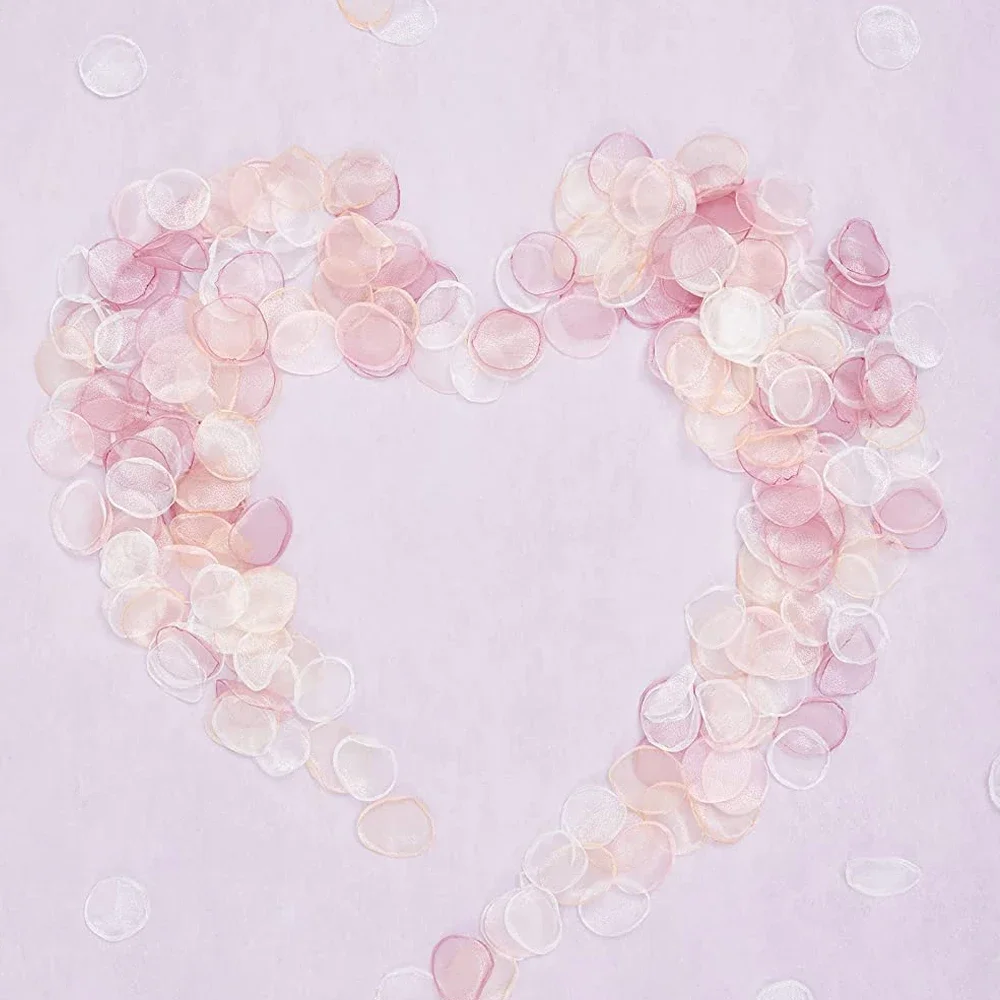 Organza Artifical Rose Petals for Marriage Accessories Homme Decor Romantic Blush Pink Handmade Petals 200Pcs/Bag