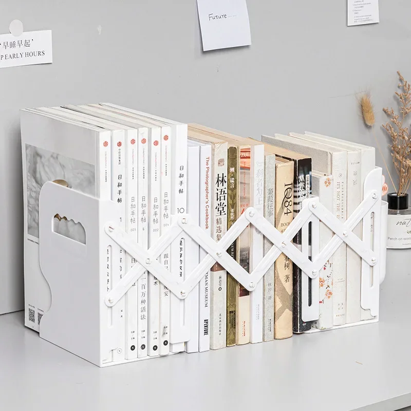 Book Stand 2Colors Retractable ABS Book Stand Creative Students Bookshelf Data Clip Stretch File Baffle