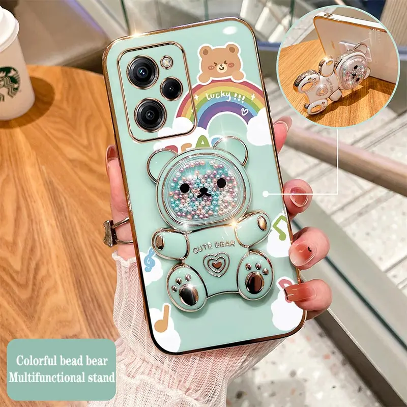 Rainbow Raccoon Holder Plating Phone Case Cover