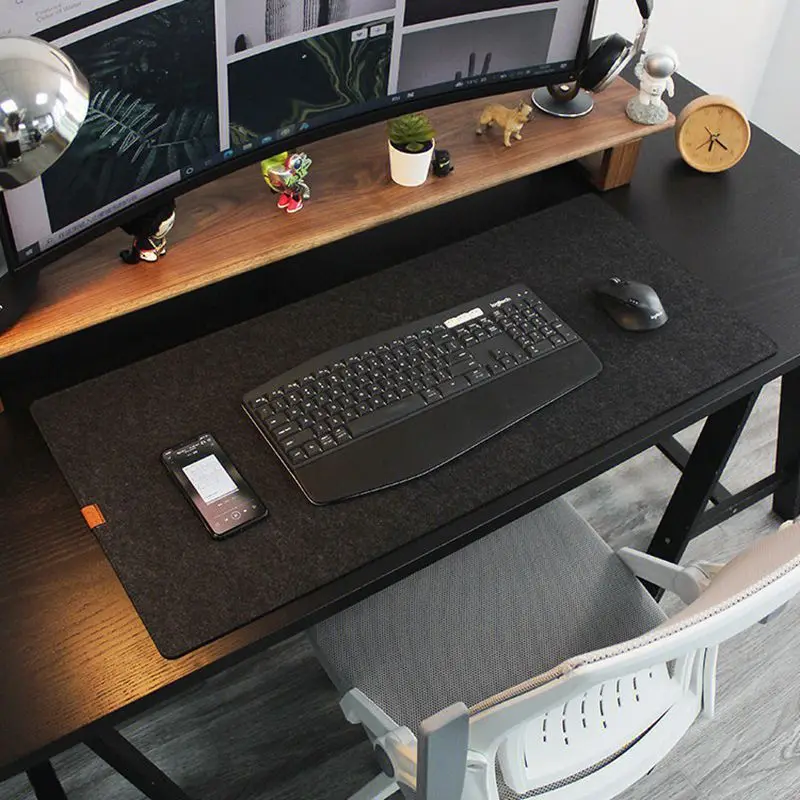 Alfombrilla de ratón grande XXL para oficina, gamer, escritorio de ordenador, mesa, teclado, alfombrilla de ratón grande, cojín de fieltro de lana para ordenador portátil, alfombrilla antideslizante p