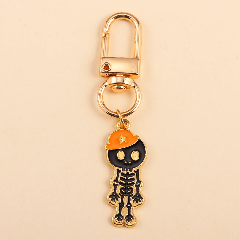 Cartoon Emaille Halloween Schlüssel bund lustige Geist Fledermaus Katze Anhänger Schlüssel ringe für Frauen Männer handgemachte Party Geschenk Schmuck Zubehör – Detail 8