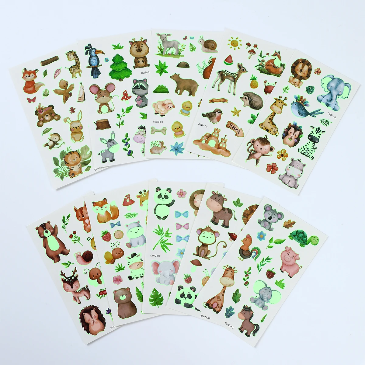 

Children Cute Cartoon Jungle Birthday Temporary Tattoo Stickers Baby Shower Kids Body Makeup Sticker Tattoos Mermaid Party